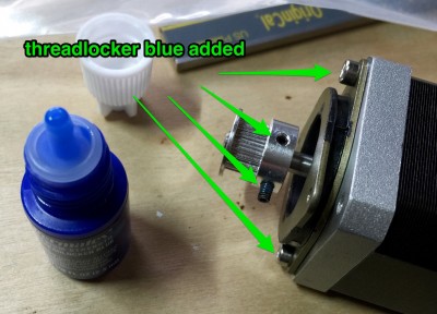 threadlocker blue added to steppers