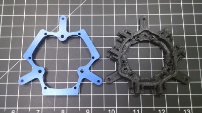 Old style U joint effector is also opened up to allow more room for fans and the like.