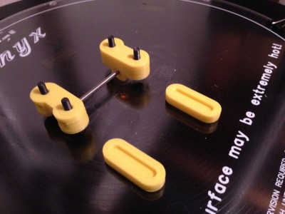 Bottom view with adjustment screw base/bottoms detached