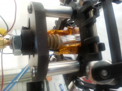 Back view of extruder failure