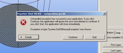 Error Popup Message