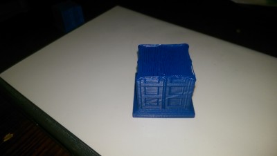 A TARDIS I tried to print (from Thingiverse) The layer on top is the where it started messing up.