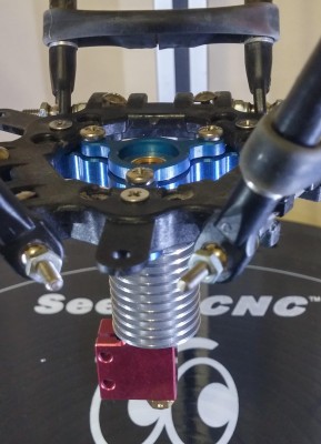 The mount is tapped to M3 and the included screws hold it to the effector plate.