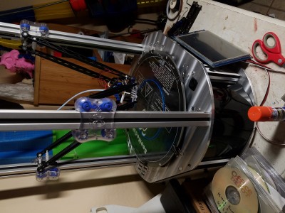 IMG_20181205_160723.jpg (1.91 MiB) Viewed 27247 times The PanelDue 7i is currently unceremoniously LEANING against the plastic screws that hold the front faceplate on.  It will get its own proper enclosure that will allow it to mount on the faceplate, just as soon as I get my shipment of filament in from Makergeeks.  They appear to be SWAMPED currently, by their 50% off deal they did over Black Friday.  Willing to bet they bit off more than they could chew, and now they're having to deal with angry customers wanting refunds because their product still hasn't shipped.  I ordered 4 spools of filament close to two weeks ago (Black Friday) and still have not received a shipment notice, so I'd say they're a bit back-logged.