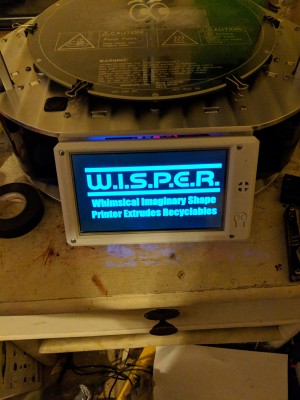 IMG_20181222_095952.jpg (4.3 MiB) Viewed 8576 times For anyone who was unfamiliar with why my printer is named "W.I.S.P.E.R.", I placed a helpful reminder on the boot screen of the PanelDue 7i.