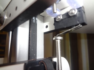 X-axis end stop, side view