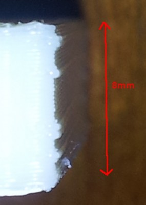 8mm height, 3 perimeters, 20% infill, 0.35 nozzle