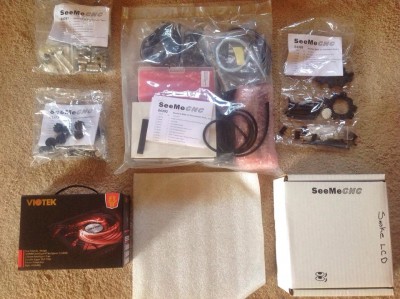 Unboxing the parts bags and preparing to check against packing list