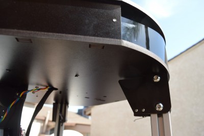 The new upper tower mount and black frosted lexan panels on the top cap