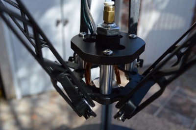 Closeup of the hotend and the hotend assembly