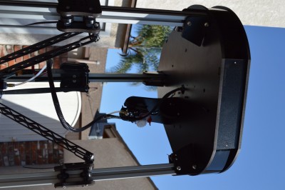 The upper part of the tower with black frosted lexan on the corners