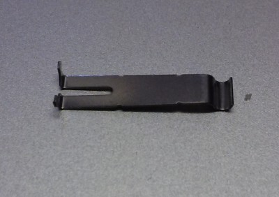 Factory end stop switch lever, top view, with attachment fork on left
