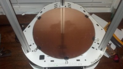 Copper Plate Clamped To Bed
