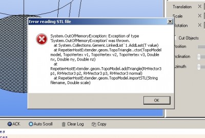 STL Load Error.jpg (78.99 KiB) Viewed 10592 times When loading the orginal STL refered to in last post