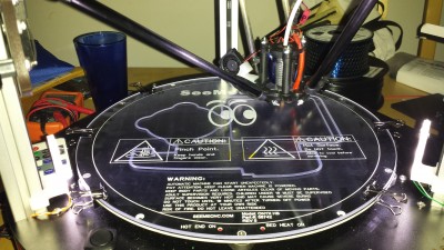 Starting a Bridge Nylon print with the new LEDs in place.