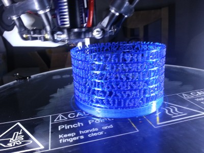 The five hour print is going well for first T glase object.