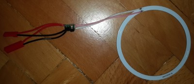The driver with wire shortened and 2 connectors on the other side.