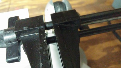 Broken fuse placed in the vise