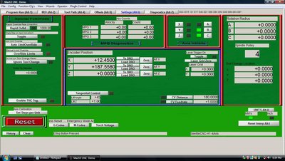 settings axis calibration screen